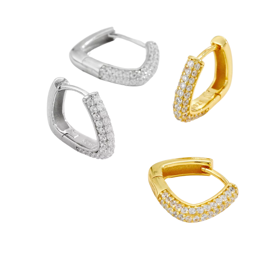 Trapezoid hoop earrings